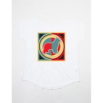 T-Shirt girocollo profondo da donna con grafica cane Terranova - Newfy Industrial