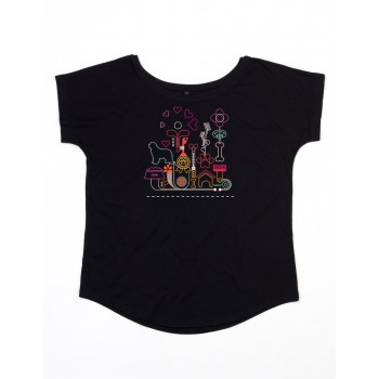 T-Shirt girocollo profondo da donna con grafica cane Terranova - Newfy Passion 2