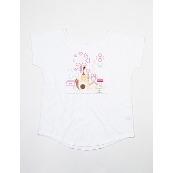 T-Shirt girocollo profondo da donna con grafica cane Terranova - Newfy Passion 2