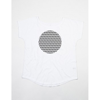 T-Shirt girocollo profondo da donna con grafica cane Terranova - Newfy Optical