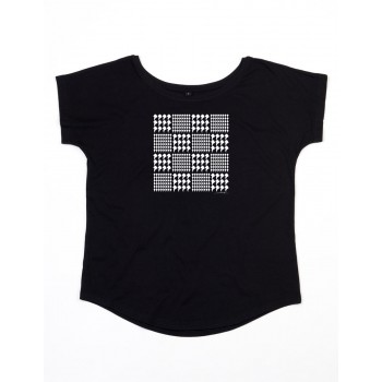 T-Shirt girocollo profondo da donna con grafica cane Terranova - Newfy Prince of Wales