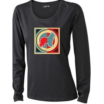 T-Shirt manica lunga da donna con grafica cane Terranova - Newfy Industrial