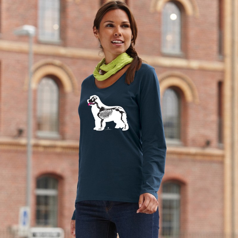 T-Shirt manica lunga da donna con grafica cane Terranova - Newfy X Ray