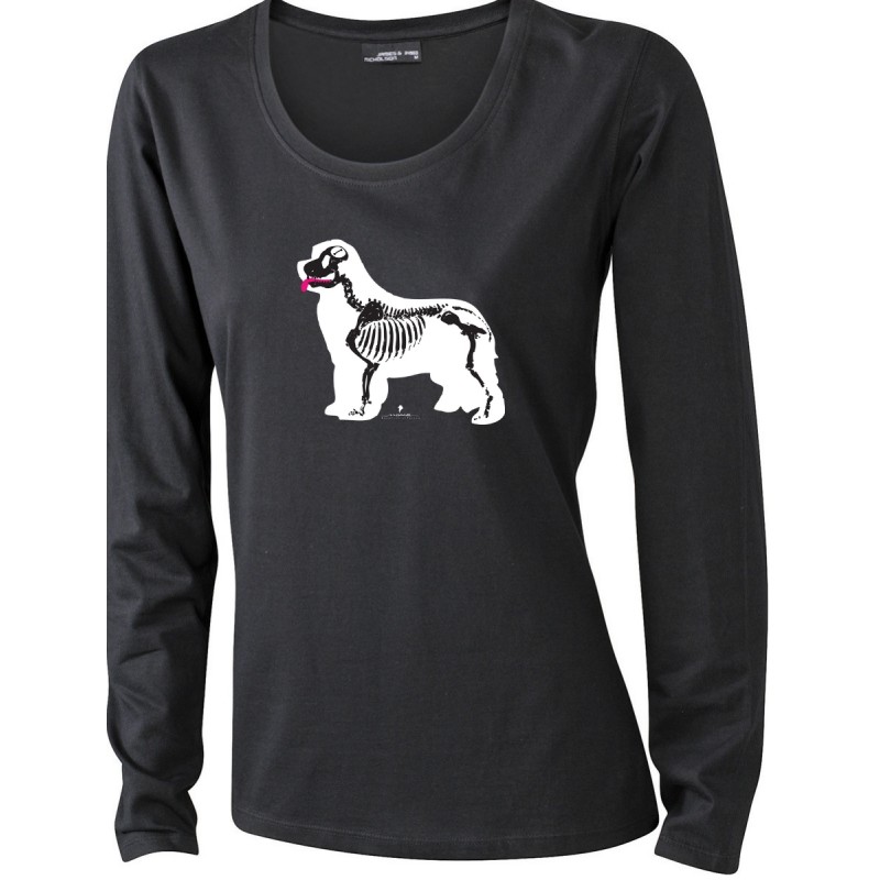 T-Shirt manica lunga da donna con grafica cane Terranova - Newfy X Ray