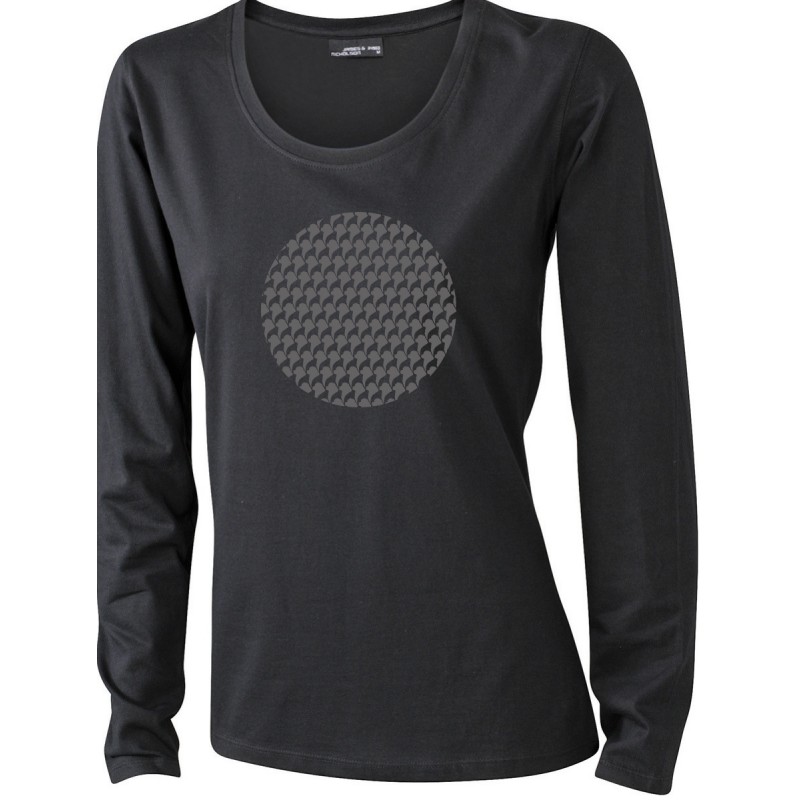 T-Shirt manica lunga da donna con grafica cane Terranova - Newfy Optical T-Shirt manica lunga da donna con grafica cane Terranova - Newfy Optical