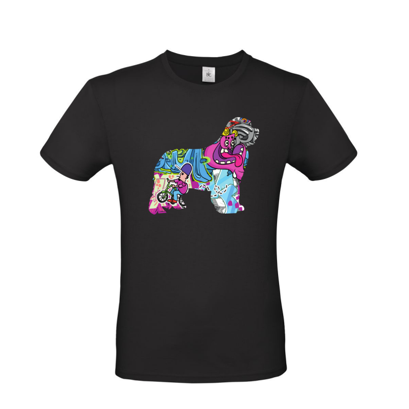 T-Shirt uomo cane Terranova - grafica Newfy Vintage T-Shirt uomo cane Terranova - grafica Newfy Vintage